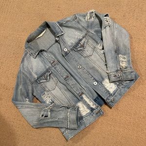 Distressed Light Denim Jacket